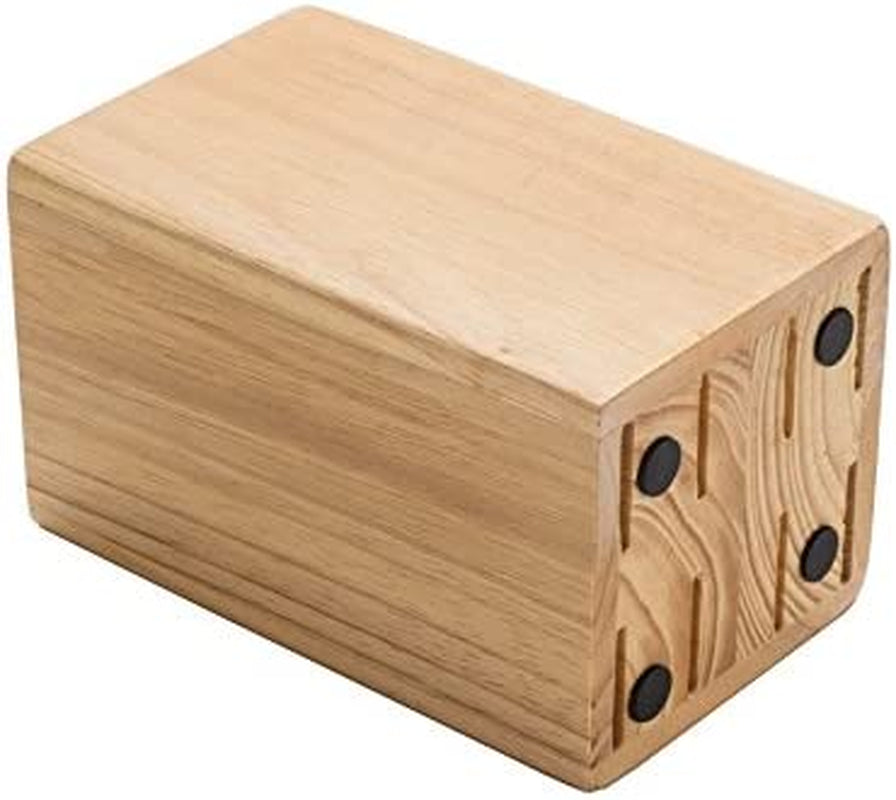 Knife Block for Steak Knives 5 Inch Utility Knives 8 Piece Slot Organizer Durable 100% Natural Wood Holder Storage in Drawer Cabinet Kitchen Centerpiece