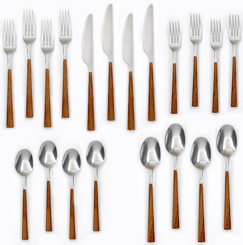 Image of Esben Beachwood Piece Flatware Set, 20 Count, No Color