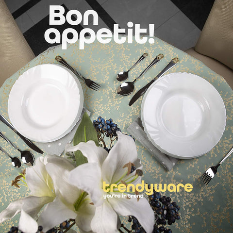 Image of Silverware Set Limited Edition – 30 Piece Family Dinnerware Set – Flatware Set for 6 – Silver Tableware Set W/Gold Accents – Spoons, Knives, Teaspoons, Forks, Salad Forks