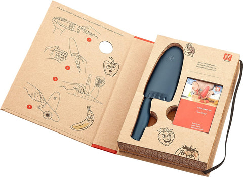 Image of Twinny Stainless Steel Children'S Chef'S Knife, 10Cm, Rounded Blade, Child-Friendly Design, Plastic Handle, Blue