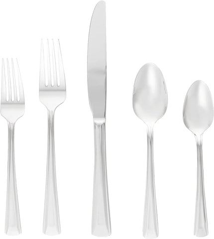Image of Cella 42 Piece Everyday Flatware, Service for 8, 18/0 Stainless Steel, Silverware Set