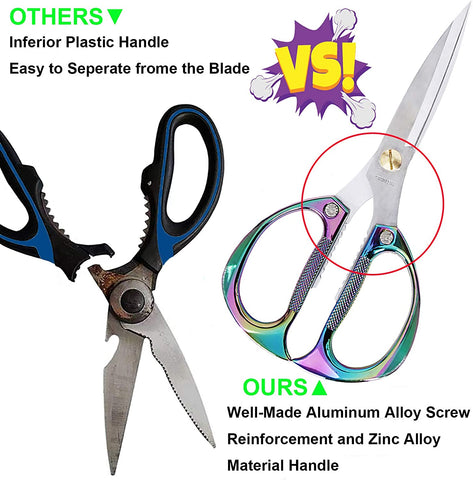 Image of Heavy Duty Kitchen Scissors, 7.5Inches Stainless Steel Multi-Function Kitchen Shears with Zinc Alloy Handle, Kitchen Tools for Chichen, Meat, Herbs, Vegetable, BBQ