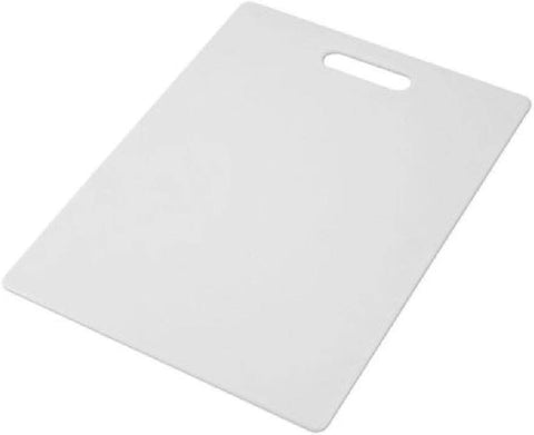 Image of 22-Piece Never Needs Sharpening Triple Rivet High-Carbon Stainless Steel Knife Block and Kitchen Tool Set, Black & 78892-10  Plastic Cutting Board, 11-Inch by 14-Inch, White