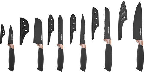 Image of 12-Pc. Copper & Black Cutlery Set One Size Black