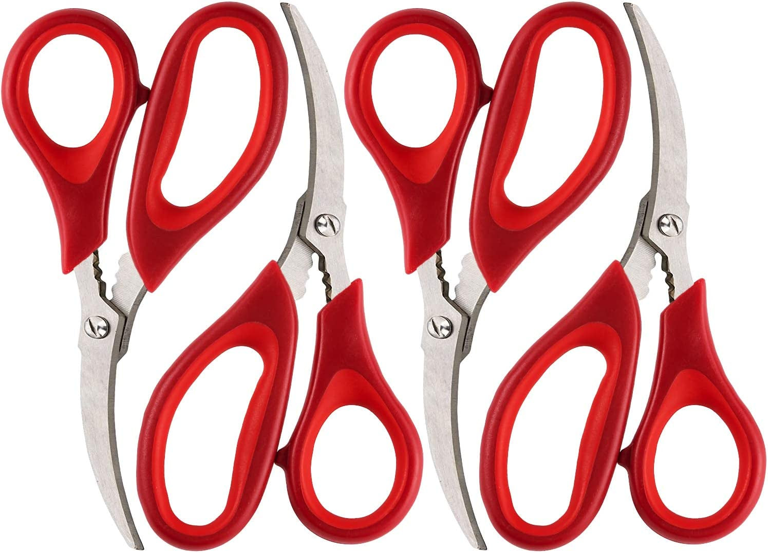Kitchen Seafood Scissors for Crab Legs, 4 Pack Crab Leg Scissors Lobster Shell Cracker, Lobster Shrimp Crayfish Crawfish Scissors Fish Scissors, Seafood Crab Legs Crackers and Tools