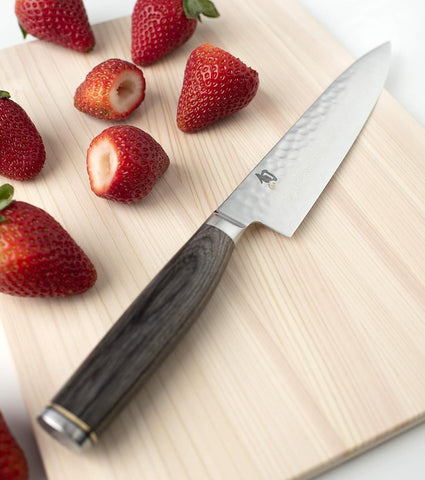 Image of Cutlery Premier Grey Utility Knife 6.5", Narrow, Straight-Bladed Kitchen Knife Perfect for Precise Cuts, Ideal for Preparing Sandwiches or Trimming Small Vegetables, Handcrafted Japanese Knife