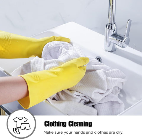 Image of Rubber Gloves Dishwashing 2 or 4 Pairs for Kitchen,Cleaning Gloves for Household Reuseable.
