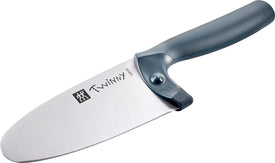 Twinny Stainless Steel Children'S Chef'S Knife, 10Cm, Rounded Blade, Child-Friendly Design, Plastic Handle, Blue