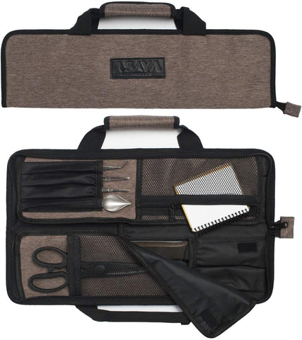 Image of Chef Knife Roll Bag - 12 Pockets for Knives and Kitchen Utensils - Lightweight, Durable, and Stain Resistant Nylon - Perfect for the Traveling Chef - Knives Not Included