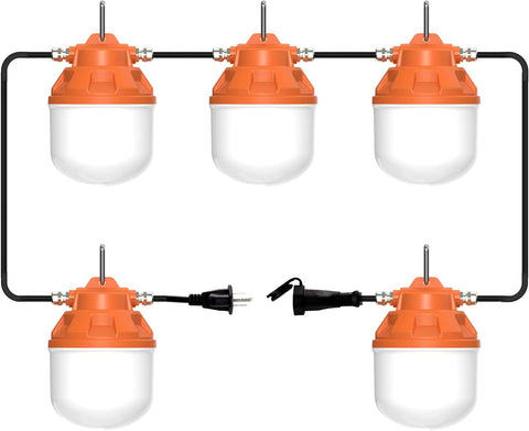 Image of Durable IP67 Waterproof Construction String Lights for Construction Sites, Renovation, Walkways,Patio,Mine Cave, Outdoor, and Other Outdoor Lighting Solutions Use, 50FT, 75W