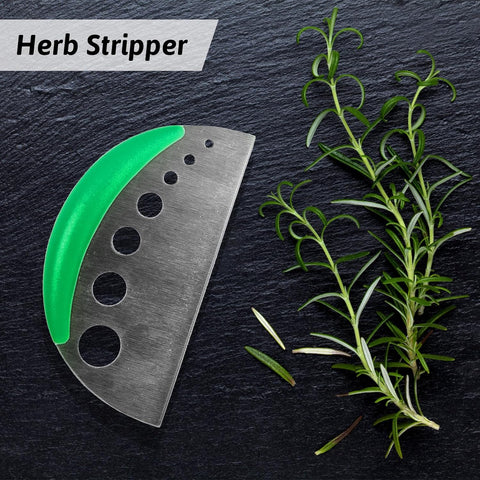 Image of Scissors Herb, Sharp Heavy Scissors for Cutting, Chopping and Cooking Fresh Garden Herbs, 5 Stainless Steel Blades and Stripper, Vanilla Cutter Chopper Garden Kitchen Gadgets