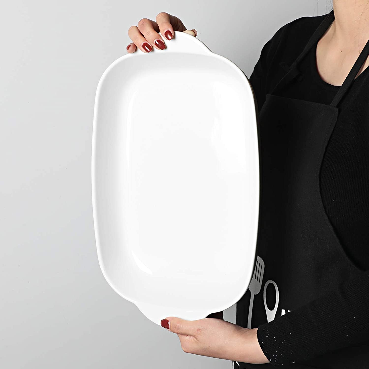 Ceramic 2.8 Quart Baking Dish, 9" X 13",Casserole Dish (White, Set of 1)