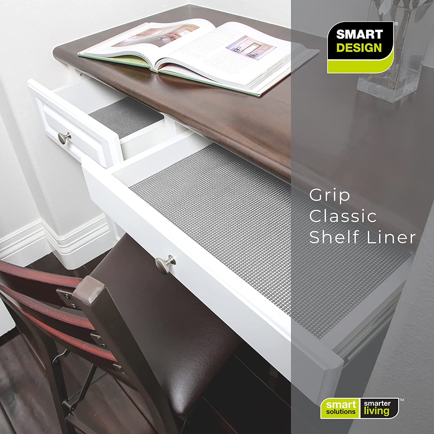 Classic Grip Shelf Liner for Home Organization- Non Adhesive/Slip, Easy Clean - Perfect for Desk, Shelves, Kitchen, Bathroom, Cabinet Protection -Graphite Gray