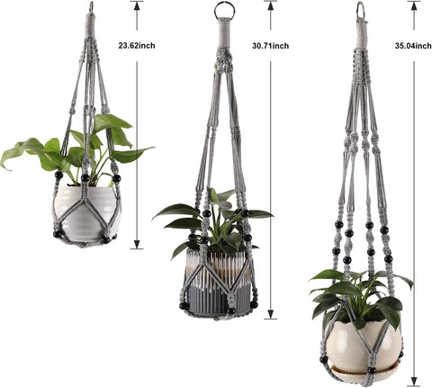 Image of 3 Pack Plant Hanger Indoor Hanging Planter Basket for Indoor Plants Hanging Plant Holders Indoor