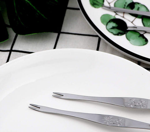 Image of 10 Pcs Seafood Forks,Crab Forks,Lobster Forks, Fruits Forks 6.49 Inches