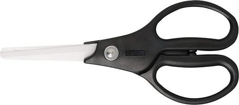 Image of Ceramic Scissors, Overall Length 7.2" with 2.7" Long Blades, Black Handle with White Blades