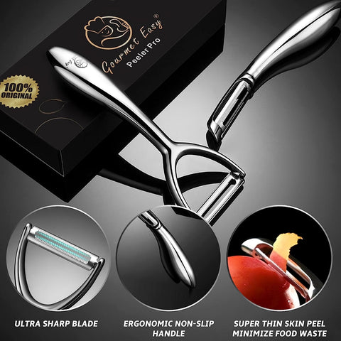 Image of Y Shaped Vegetable Peeler - Stainless Steel Potato Peeler - Fruit and Vegetable Peelers for Kitchen - Ergonomic Non-Slip Handle - Ultra Sharp Strong Blade Carrot, Citrus Peelers - 5 Years of Warranty