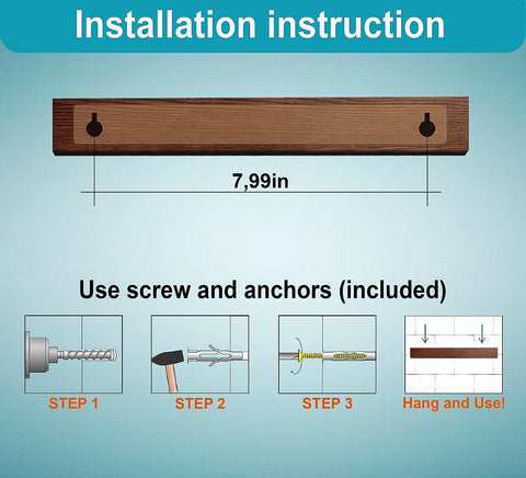 Image of 10 Inch Knife Magnetic Strip Use as Magnetic Knife Holder for Wall - Magnetic Knife Strip - Magnetic Knife Bar - Wall Kitchen Magnetic Rack Holder