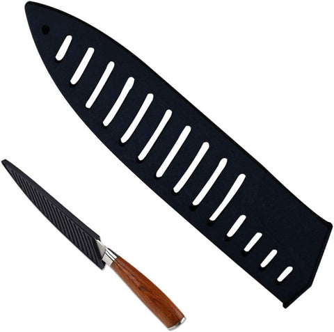 Image of Black Plastic Kitchen Knife Blade Protector Cover for 8 Inches Knife, 8 Inch Knife Sheath, 8 Inch Knife Cover Practical Black Protector for Knife Blade Kitchen Utensil