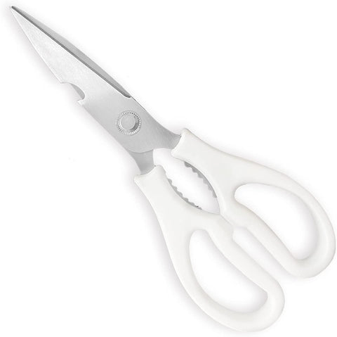 Image of Kitchen Shears, Multi-Function Heavy Duty Dishwasher Safe Poultry Shears, Food Grade Stainless Steel Sharp Utility Scissors for Food, White