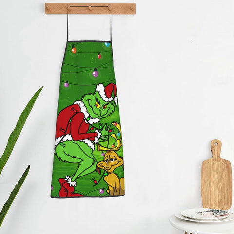 Image of Christmas Apron for Women Bib Kitchen Aprons Holiday Apron for Party Christmas Decor