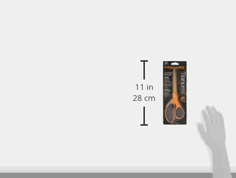 Image of Softgrip Titanium Scissors All Purpose - 8" Straight Handle Scissors for Office, Arts, and Crafts - Orange
