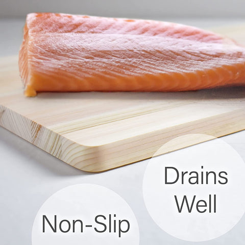 Image of Japanese Hinoki Cutting Board - Large - Natural Cypress Wood Cutting Board, Kitchen Chopping Board, High Durability, Made in Japan (16.53×9.44×0.59 Inch) (Large)