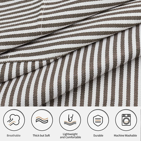 Image of 2 Pack Kitchen Cooking Aprons, Adjustable Bib Soft Chef Apron with 2 Pockets for Men Women(Black/Brown Stripes)