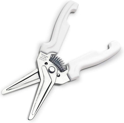 Image of Stainless Steel Kitchen Shears with Holder - Perfect for Herbs, Floral Trimming and Kitchen Use - Made in Portgual White