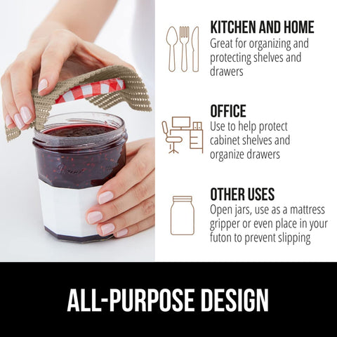 Image of Drawer Shelf and Cabinet Liner, Thick Strong Grip, Non-Adhesive Liners Protect Kitchen Cabinets and Cupboard, Bathroom Drawers, Easy Install, Breathable Mat, 12" X20', Beige