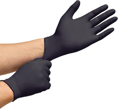Image of Black Nitrile Gloves | HEAVY DUTY 6 Mil Nitrile the ORIGINAL Nitrile Medical Food Cleaning Disposable Gloves
