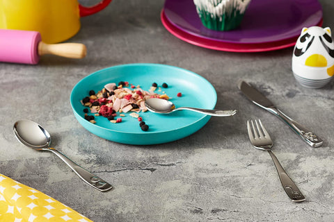 Image of Pignr Animals Children'S Cutlery, 4-Piece, from 3 Years, Cromargan Polished Stainless Steel, Dishwasher-Safe in a Gift Box with General Illustration, 4Pcs, Silver