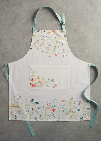 Image of 100% Cotton Kitchen Apron with an Adjustable Neck with Long Ties for Women Men Chef