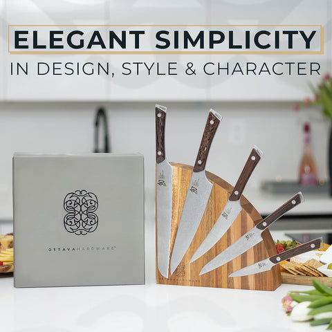 Image of Elegant OTTAVA Magnetic Knife Block Attaches 10 Knives Sanitary Magnetic Knife Holders Magnetic Knife Holder Gift Magnetic Knife Blocks Elevate Kitchen