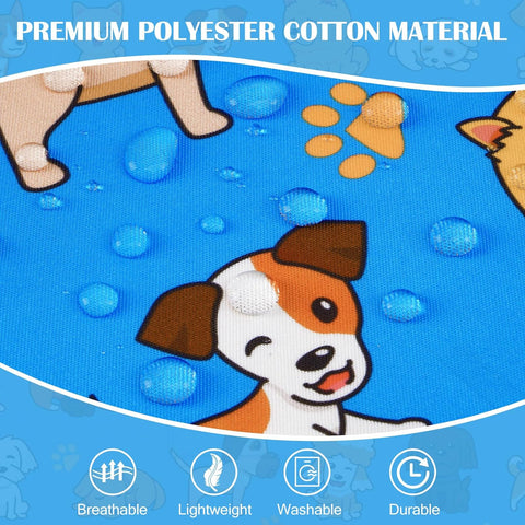Image of Cute Pets Kids Apron, Cartoon Dog Puppy Kitchen Apron with Pockets, Adjustable Chef Aprons for Toddler Boys Girls, Waterproof Cooking Apron for Painting Baking Gardening, Gifts, 19.7" X 23.6"