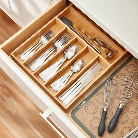 Image of 20-Piece Stainless Steel Flatware Set with Square Edge, Service for 4, Silver