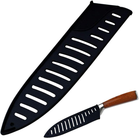 Image of Black Plastic Kitchen Knife Blade Protector Cover for 8 Inches Knife, 8 Inch Knife Sheath, 8 Inch Knife Cover Practical Black Protector for Knife Blade Kitchen Utensil