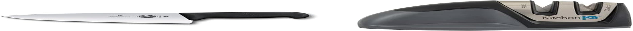 Fibrox Pro Knife, 8-Inch Chef'S FFP, 8 Inch, Black & Kitcheniq 50009 Edge Grip 2-Stage Knife Sharpener, Black