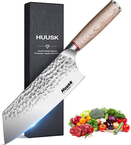 Image of Professional Kitchen Knife Set Japanese Santoku Knife High Carbon Steel Vegetable Meat Knife with Ergonomic Pakkawood Handle and Gift Box for Family Restaurant