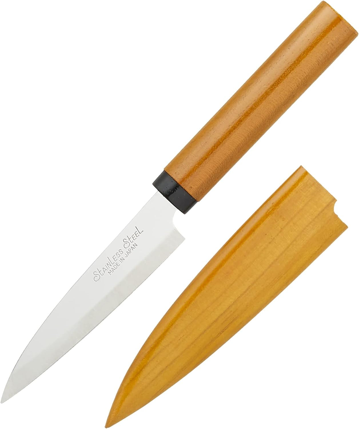 Kanetsune Seki KC-073 Cherry Blossom Sheath, Pointed Fruit Knife, Cherry Blossom Pattern, 3.7 Inches (93 Mm)