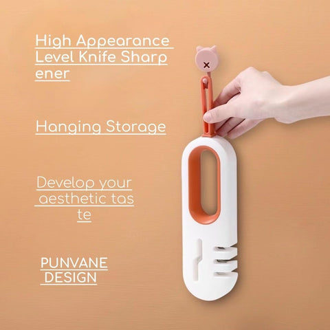 Image of Knife Sharpeners for Kitchen Knives, Kitchen Knife Sharpener with Hanging Ring, Advanced Design Sense Knife Sharpening, Labor-Saving, Non-Slip, Easy to Use and Easy to Store.
