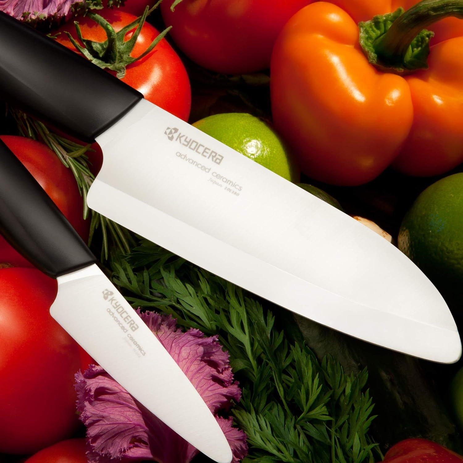 2-Piece Ceramic Knife Set 5.5" Santoku and 3" Paring Knife