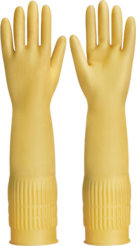 Image of Rubber Cleaning Gloves 3 or 6 Pairs and Rubber Dishwashing Gloves for Kitchen Reuseable.