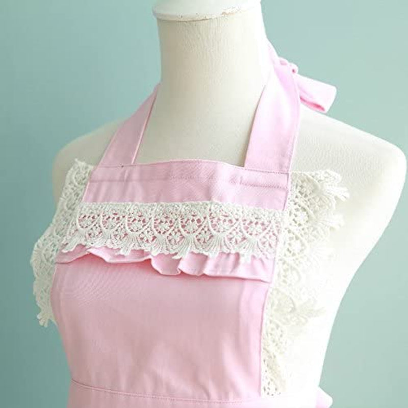 Lovely Home Work Adjustable Apron Cake Kitchen Cooking Women Girls Aprons with Pocket for Gift, Pink