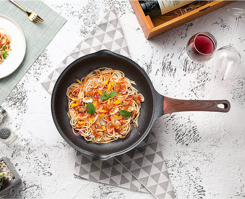 Image of Nonstick Deep Frying Pan Skillet with Lid, 11In/5Qt Saute Pan, German 3C+ Ceramic Coating Technology, Heat Indicator, Induction Compatible