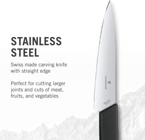 Image of 6.9013.15B Swiss Modern Chef'S Knife Essential Kitchen Tool Cuts Everything from Meat to Fruit and Vegetables Straight Blade in Black, 5.9 Inches