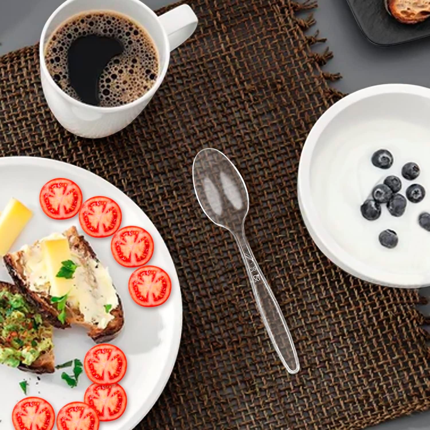 Disposable Cutlery Set, SAPPHIRE Design, Clear Color, 360 Pieces: 180 Forks, 120 Spoons, 60 Knives