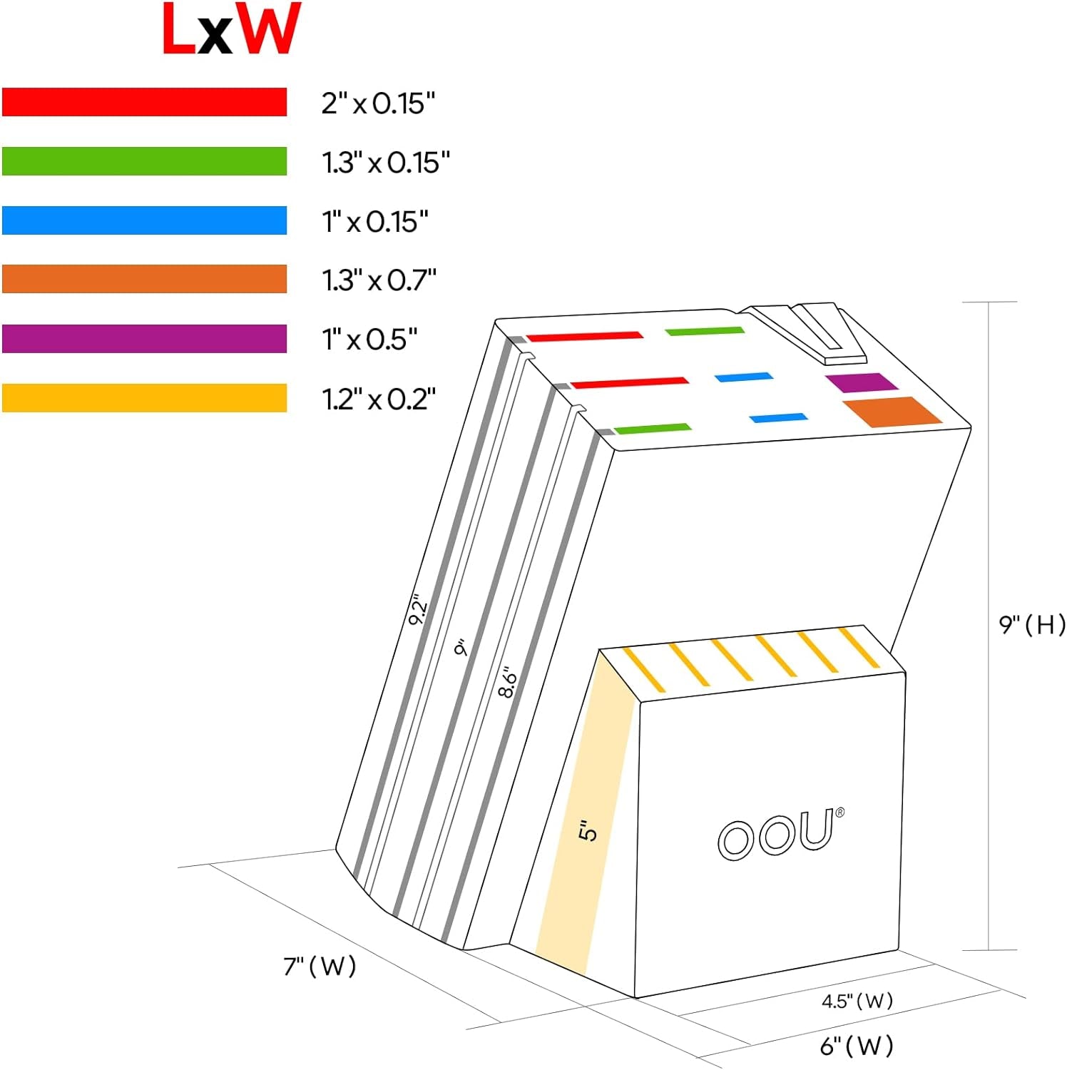 Home Knife Storage Block, Walnut Wooden Knife Block Holder, Universal Kitchen Knife Blocks with Built-In Sharpener, 14 Slots Knife Holder for Kitchen Counter, without Knives