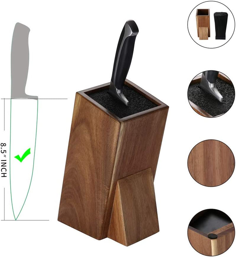 Universal Acacia Wood Knife Holder,Knife Holder, Large Capacity, Kitchen Household Multifunctional Knife Storage and Placement Rack