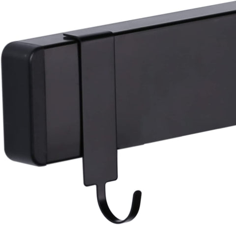 Image of Stainless Steel Magnetic Knife Strip for Wall,16 Inch Magnetic Knife Holder with 3 Hooks,Adhesive Magnetic Knife Bar Rack,No Drilling,Black